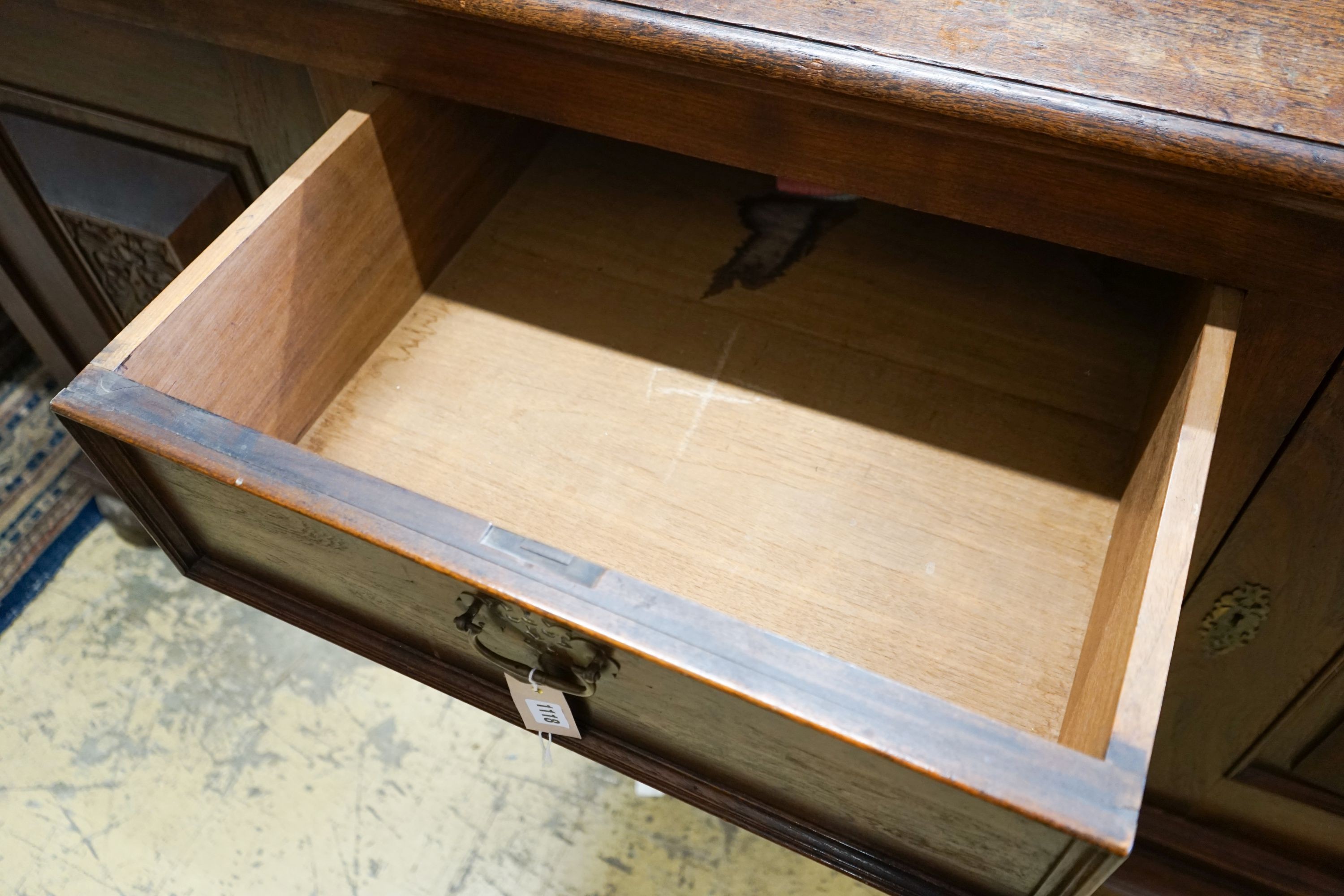 An oak sideboard, length 210cm, depth 70cm, height 103cm